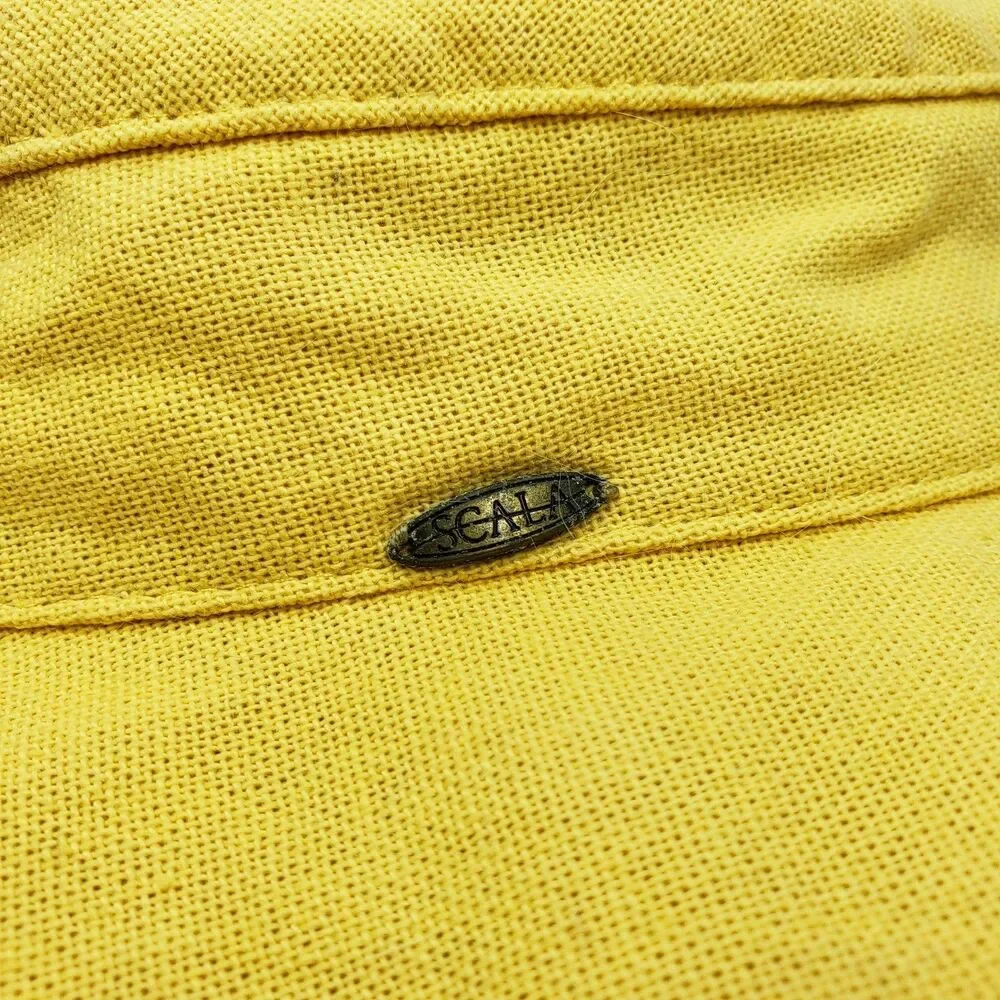SCALA Collezione Hat OS One Size Cotton Canvas Mustard Yellow Bucket Sun Beach
